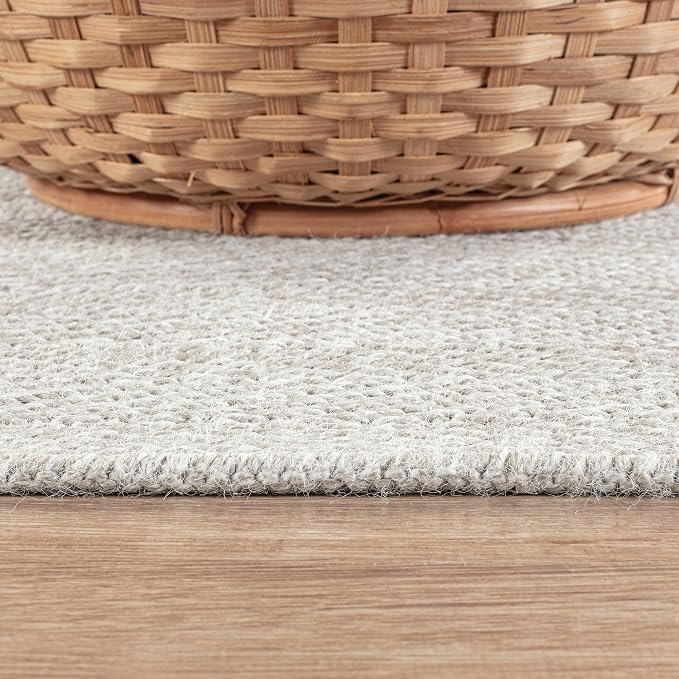 CAMILSON Easy Jute Rug 4x6, Indoor Outdoor Off-White Color Fiber Area Rugs - Image 7