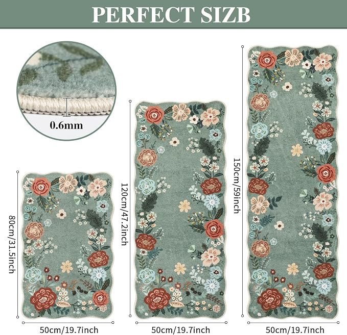 Homcomoda Floral Kitchen Rugs Mats - Image 3