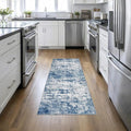 2'x6' Runner Rug Washable Rug: Modern Abstract Soft Thin Runner Rug Blue by FXRHLP