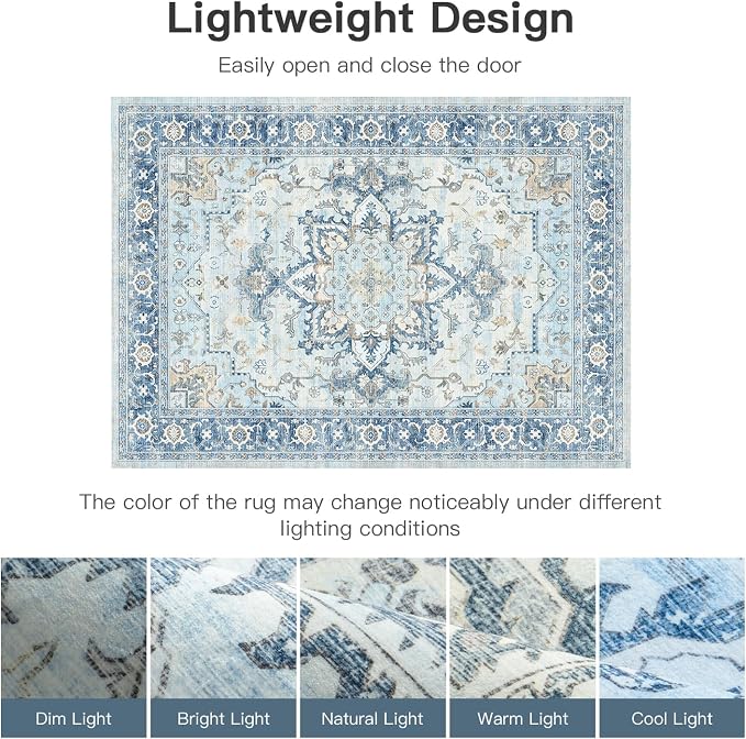 Lofus 5x7 Area Rugs for Living Room, Machine Washable Non-Slip Area Rug - Image 6