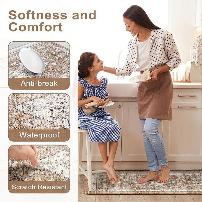 Collive Farmhouse Kitchen Mats, Cushioned Anti Fatigue Mats - Image 4