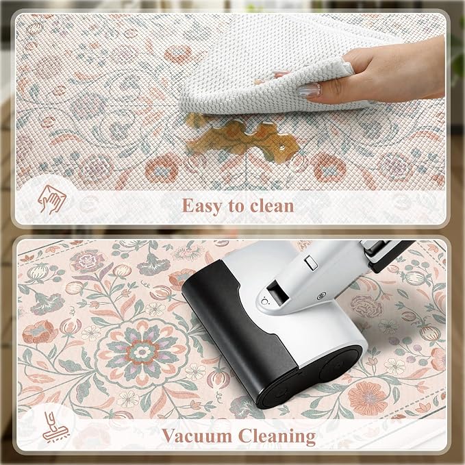 KIMODE Comfort Kitchen Mats Cushioned Anti Fatigue, Boho Floral Kitchen Rugs - Image 5