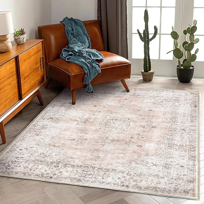 CHAMPLANT Area Rug 5'x7' Washable Rug Vintage Traditional Floor Cover Thin - Image 2