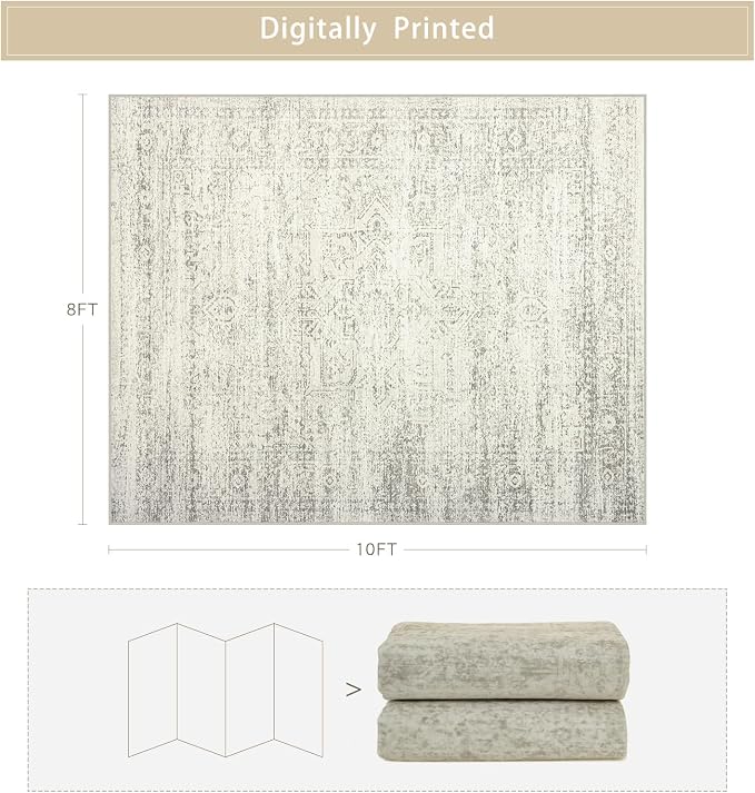 Srugn Washable Rugs 8x10 Area Rugs - Image 2