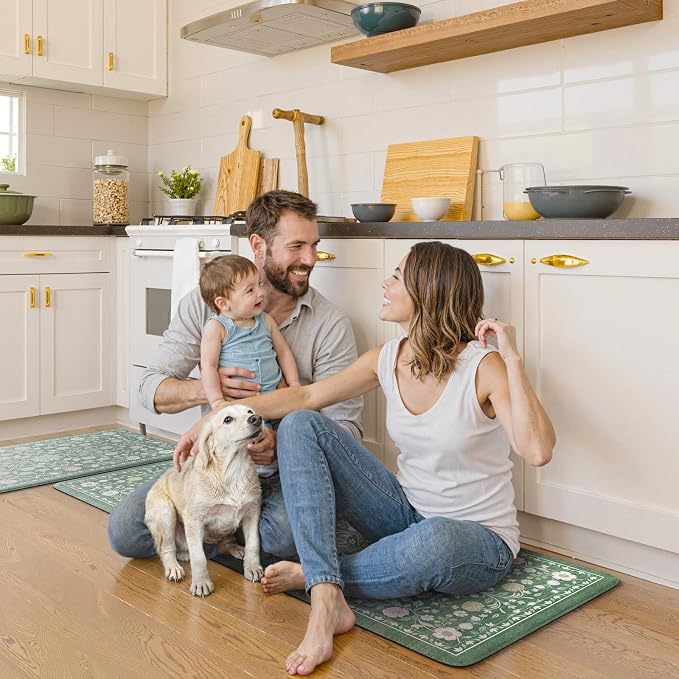 KIMODE Comfort Kitchen Mats for Floor Cushioned Anti Fatigue, Farmhouse Floral - Image 6