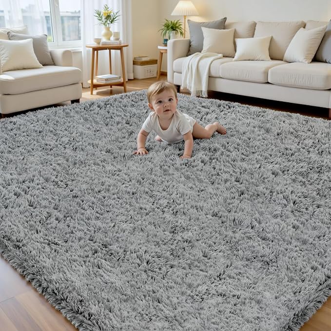 6x9 Area Rug for Living Room, Ultra Soft Fluffy Shag Rugs for Bedroom, Non-Slip by Yidanamy