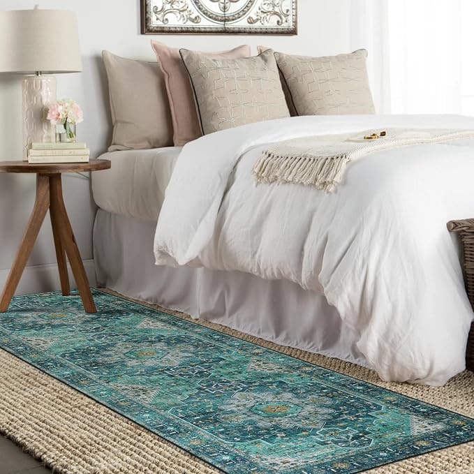 Moynesa Ultra-Thin Washable Vintage Runner Rug - Image 7