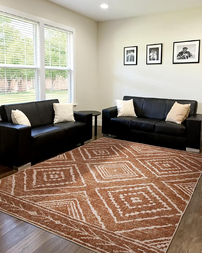 BESTSWEETIE Area Rug 6x8 Rug Machine Washable Non-Slip Low Pile Print Pattern - Image 9
