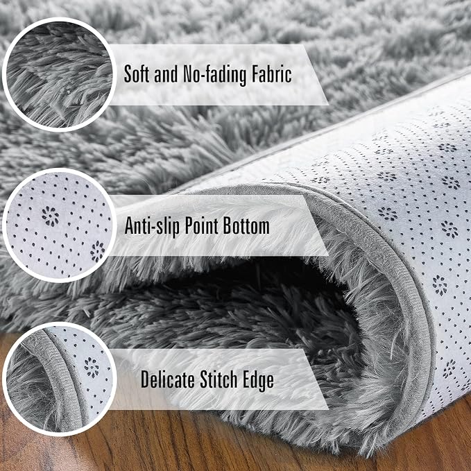 Andecor Soft Fluffy Bedroom Rugs, 5 x 8 Feet Indoor Shaggy Plush Area Rug - Image 7