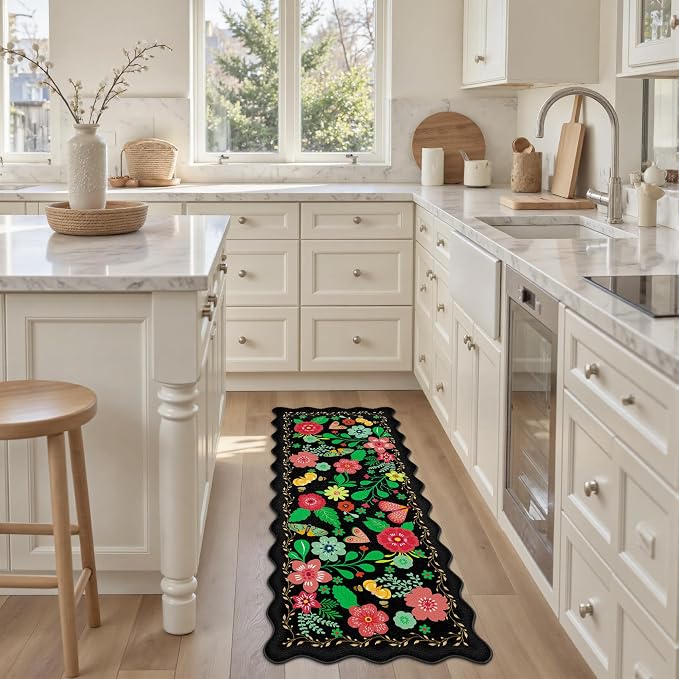 Arenarug Scalloped Black Kitchen Mats - Image 7