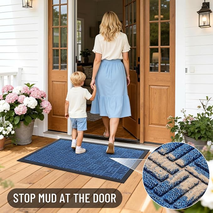 OLANLY Front Door Mat Outside Entrance 35x23, Heavy Duty Sturdy Natural Rubber - Image 6