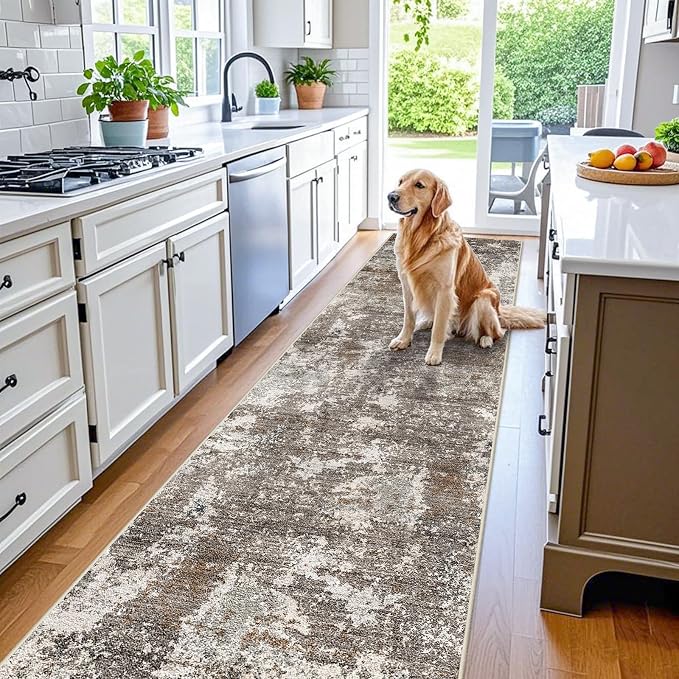 3x16 ft Non-Slip Hallway Runner Rug Washable Rubber Backed Large Carpet Runner by BYYVOORugsforYourHome