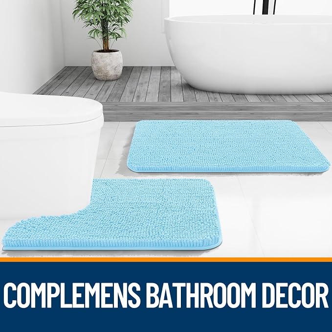 OLANLY Large Bathroom Rugs 70x46, Extra Soft Absorbent Chenille Bath Rugs - Image 7