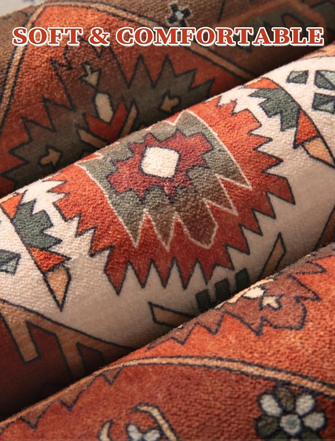 SERISSA Runner Rug for Hallways, Extra Long Boho Rug Ultra Soft Vintage - Image 6