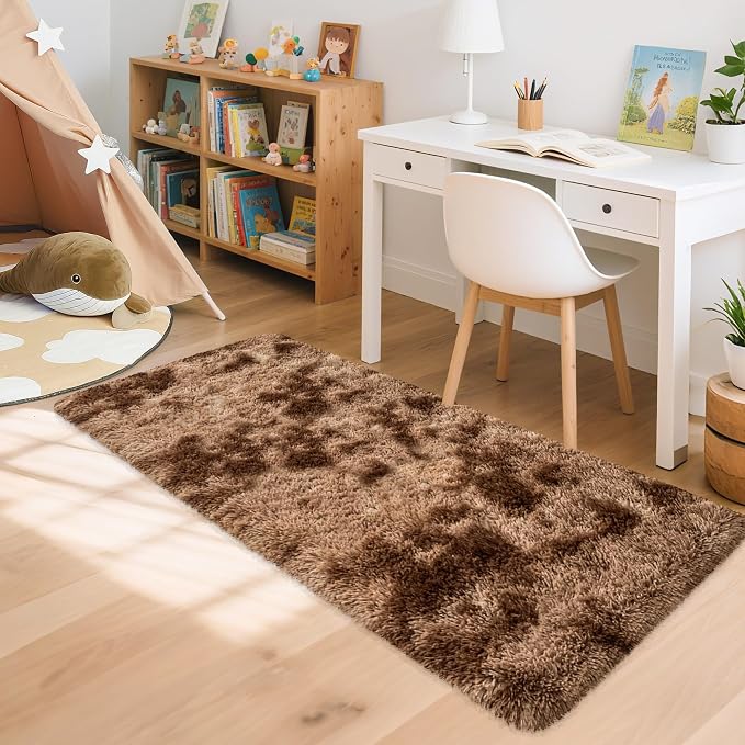 2x5 Feet Soft Fluffy Brown Runner Rug - Image 3
