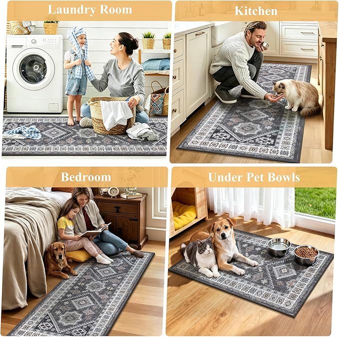 HEBE Boho Kitchen Rug Sets 3 Piece - Image 6