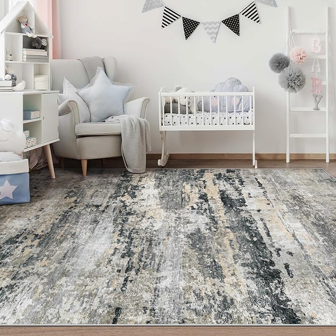 pmtsns Area Rugs 5x7 for Living Room: Washable Rug Modern Abstract Neutral Soft - Image 6