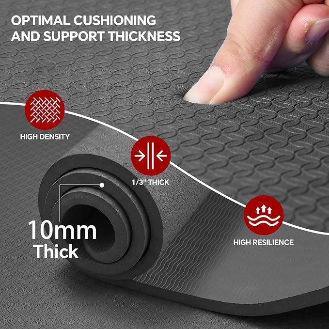 Stepwaver Extra Large Yoga Mat 6'x4', Ultra Durable, Wide Workout Mat, Wide - Image 4