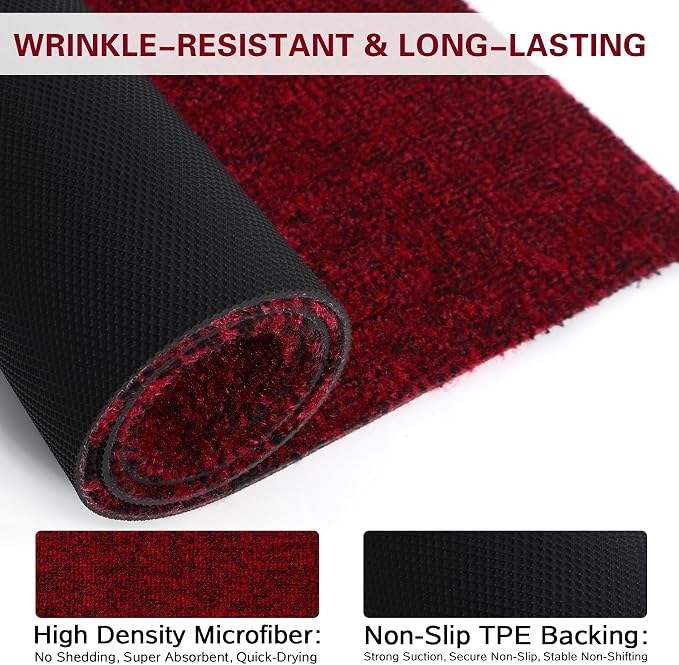 Front Door Mat Indoor and Outdoor, Non-Slip Low Profile Doormat 60"x35" - Image 3