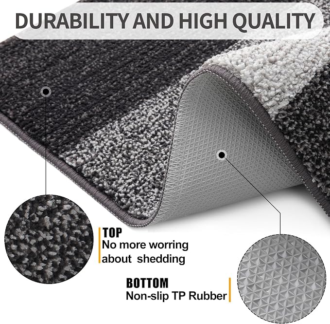 Kitinjoy Indoor Outdoor Door Mat, 50x30 Non-Slip Absorbent Dirt Trapper - Image 3