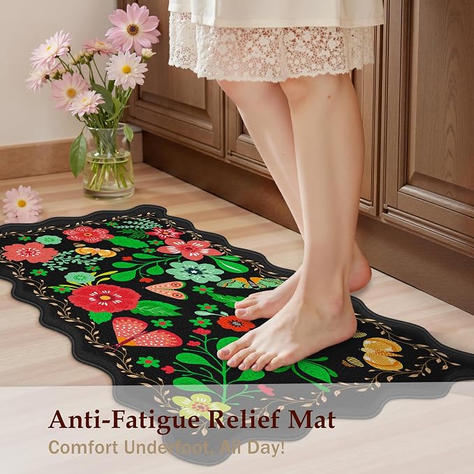 Arenarug Scalloped Black Kitchen Mats - Image 4