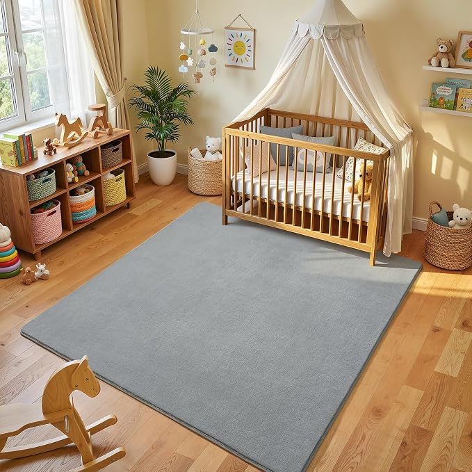 Amearea 4x4 Square Area Rugs for Bedroom Living Room, Modern Grey Thickened - Image 2