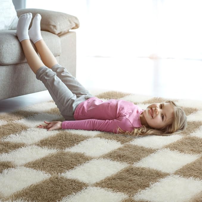 KICMOR Area Rugs 8x10 for Living Room, Large Fluffy Beige and Cream White - Image 8