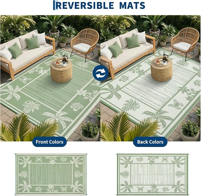Garvee Outdoor Rug 9x12 Waterproof - Image 4