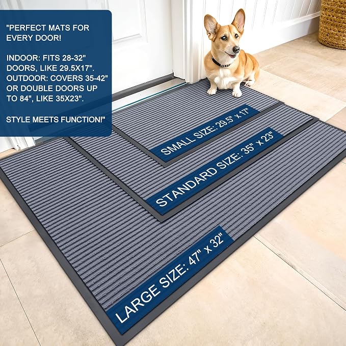 OLANLY Front Door Mat Indoor Outdoor Entrance, Waterproof Heavy Duty Doormat - Image 2