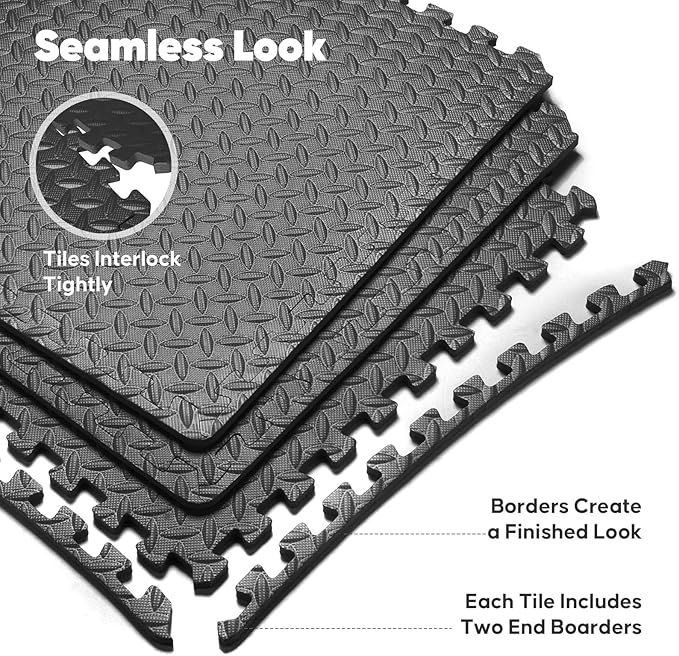 36 Pack Home Gym Mat, Puzzle Exercise Mat, EVA Interlocking Foam Floor Tiles - Image 6