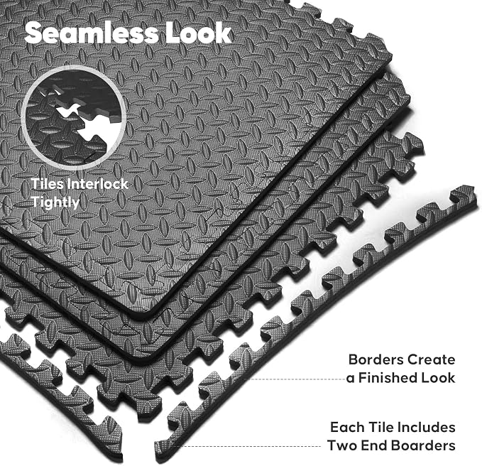 Home Gym Mat, Puzzle Exercise Mat, EVA Interlocking Foam Floor Tiles - Image 5