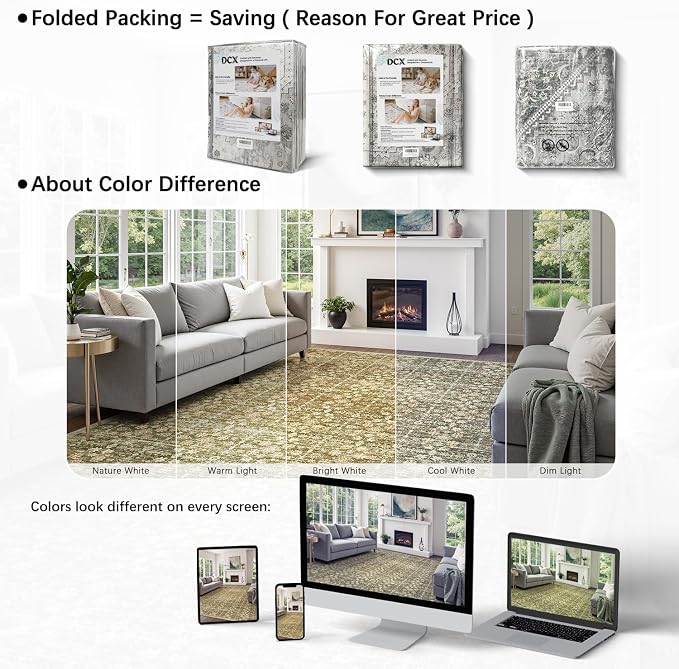 DCX 5x7 Neutral Rug, Kid & Pet Friendly - Image 4