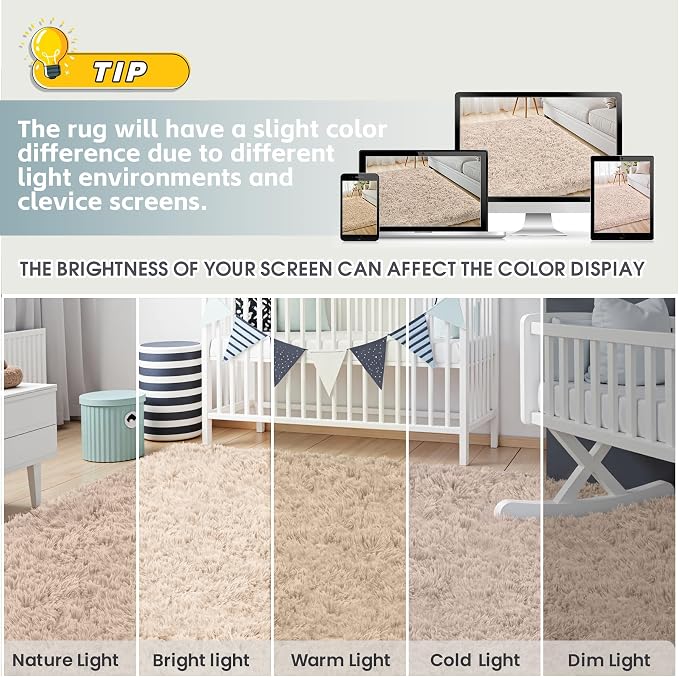 8x10 Area Rug for Living Room, Ultra Soft Fluffy Shag Rugs for Bedroom - Image 7