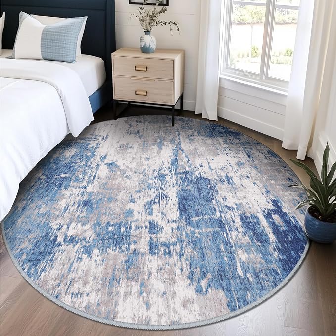 RELEANY Washable Area Rugs 8ft Non-Slip Modern Abstract Soft - Image 2