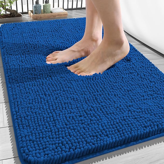 OLANLY Bathroom Rugs 34x21, Extra Soft Absorbent Chenille Bath Rugs, Rubber by OLANLY