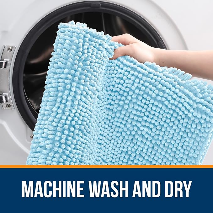 OLANLY Large Bathroom Rugs 44x32, Extra Soft Absorbent Chenille Bath Rugs - Image 5