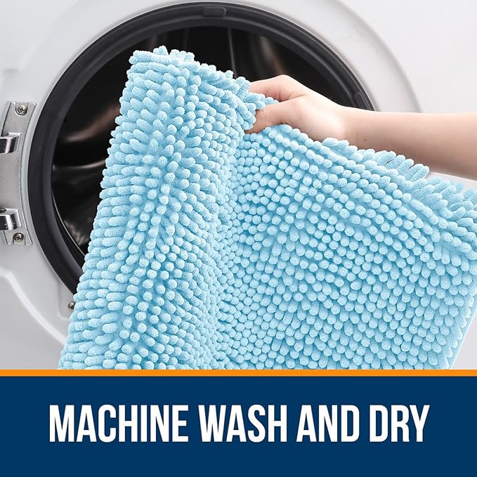 OLANLY Large Bathroom Rugs 50x30, Extra Soft Absorbent Chenille Bath Rugs - Image 5