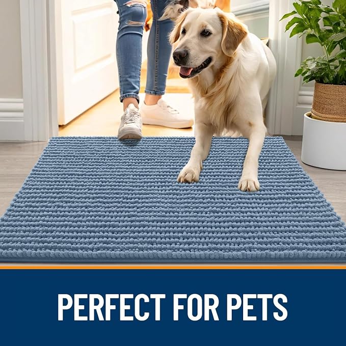 OLANLY Dog Door Mat for Muddy Paws 70x24, Ultra Absorbent Chenille Mud Doormat - Image 6