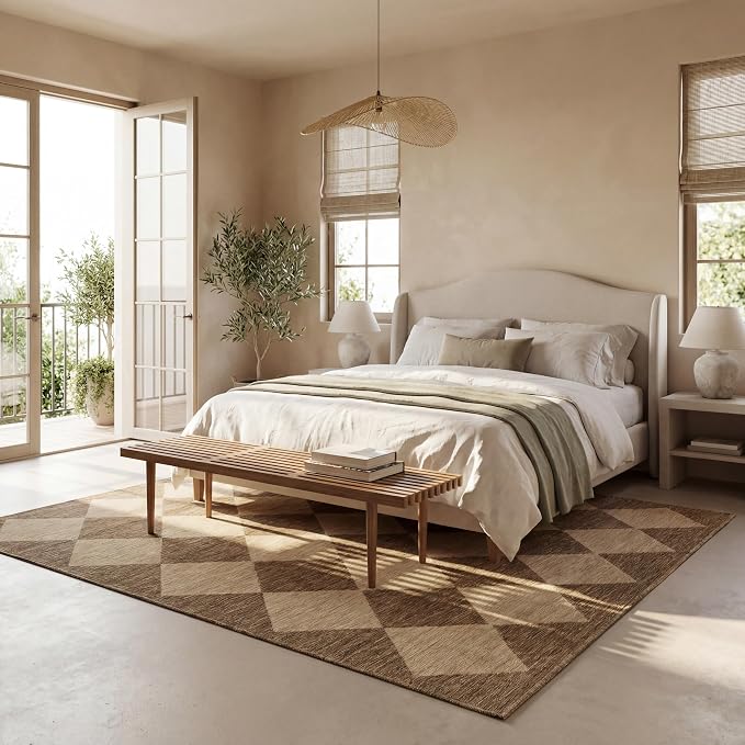 nuLOOM Outdoor Performance Collection Sabina Brown/Ivory, High Traffic - Image 4