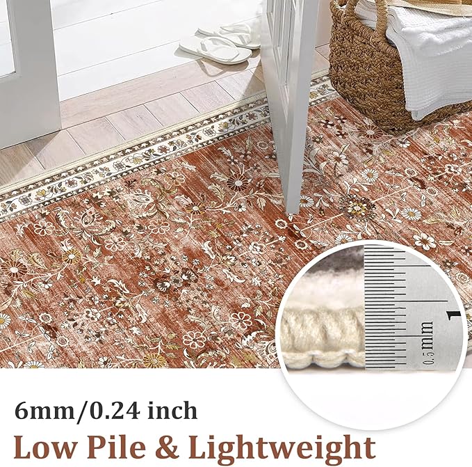 Yamaziot Washable Runner Rug 2x12 – Floral Non Slip Boho Hallway Runner Rug - Image 3