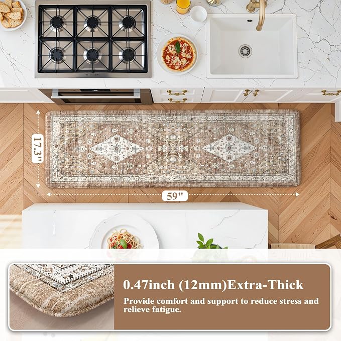 Collive Farmhouse Kitchen Mats, Cushioned Anti Fatigue Mats - Image 2