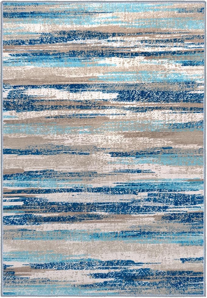 Lansny Small Abstract Area Rug, Entryway Rug Washable Door Mat Indoor Entrance - Image 10