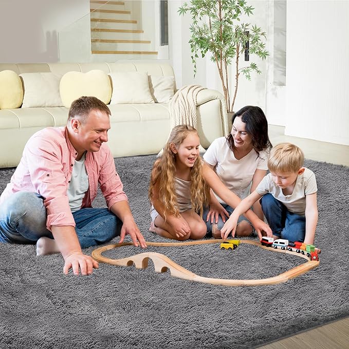 5X8 Ultra Soft Rug for Living Room, 5X8 Fluffy Shag Area Rug for Bedroom - Image 7