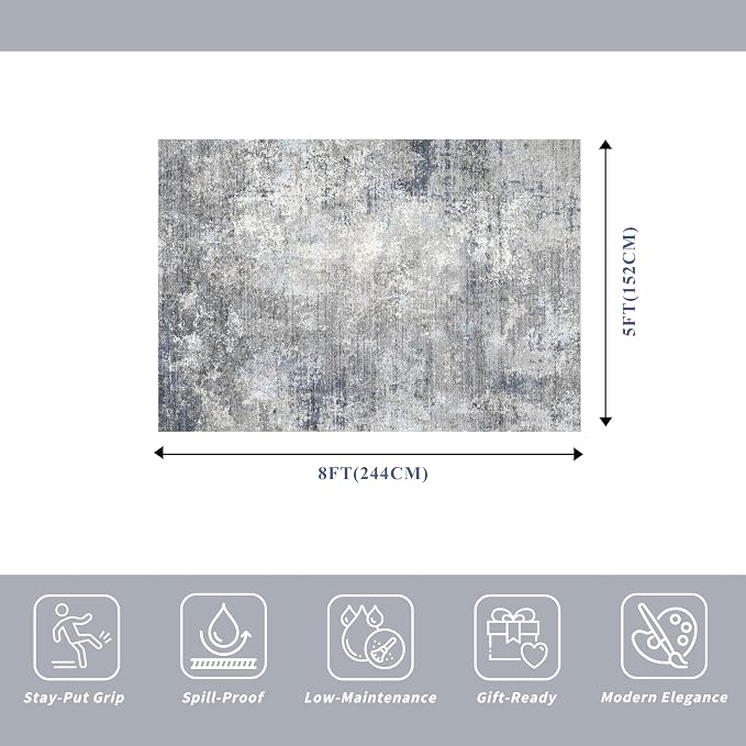 5x8 Washable Rug Living Room - Image 2