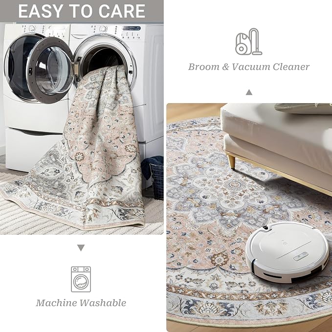 Ultra-Thin Washable 4ft Round Rug - Image 3