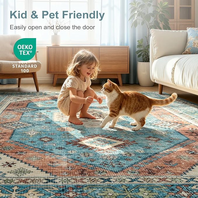 Lofus Vintage Living Room Rugs 5x7, Soft Machine Washable Area Rug - Image 5