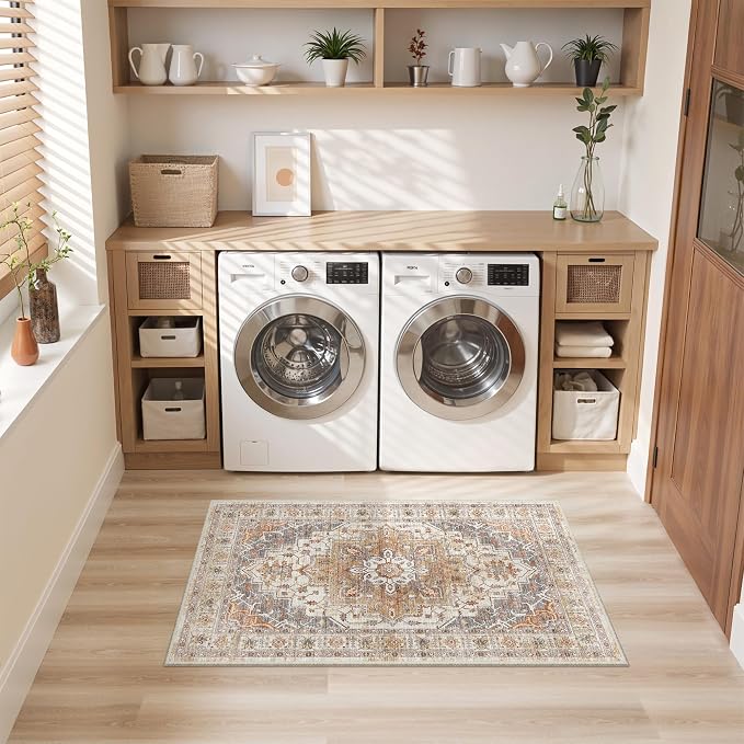 befbee 2x3 Entryway Rug Small Washable Kitchen Rugs Non Slip Front Door Rug - Image 8