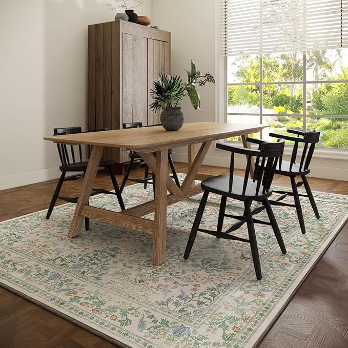 8x10 Washable Rugs for Living Room: Bedroom Area Rug Stain Resistant Non Slip - Image 6