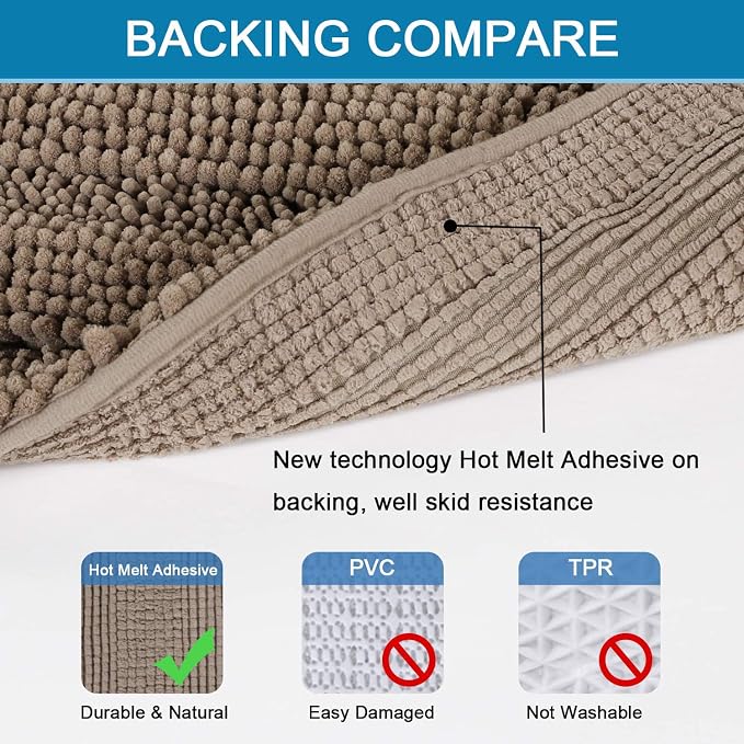 H.VERSAILTEX Bathroom Rugs Bath Rug Set 2 Piece Bathroom Contour Rug Toilet Mat - Image 3