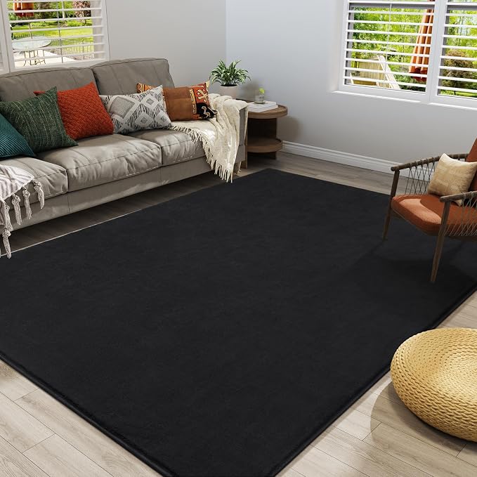 Amearea Large Modern Area Rugs for Bedroom Living Room, 8x10 Feet Black - Image 6